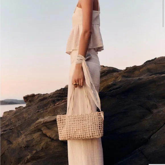 Mango Woven Tote - Picture 1 of 7